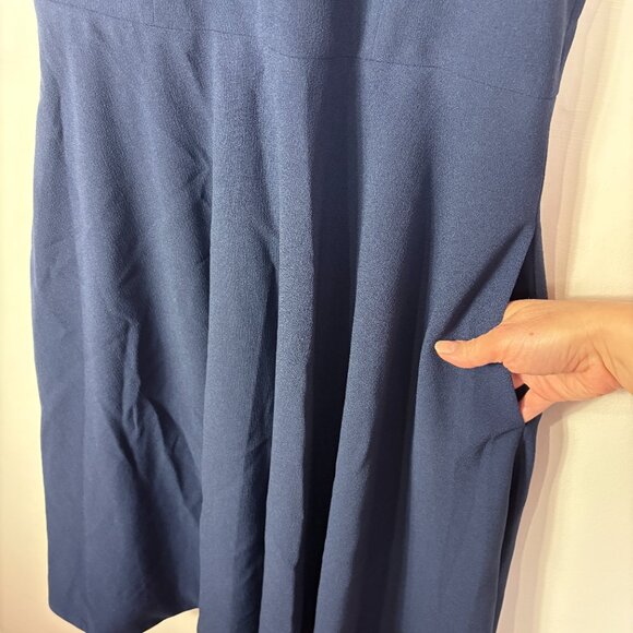 Dress The Population Catalina Navy V-Neck Sleeveless Midi Dress - Picture 8 of 13